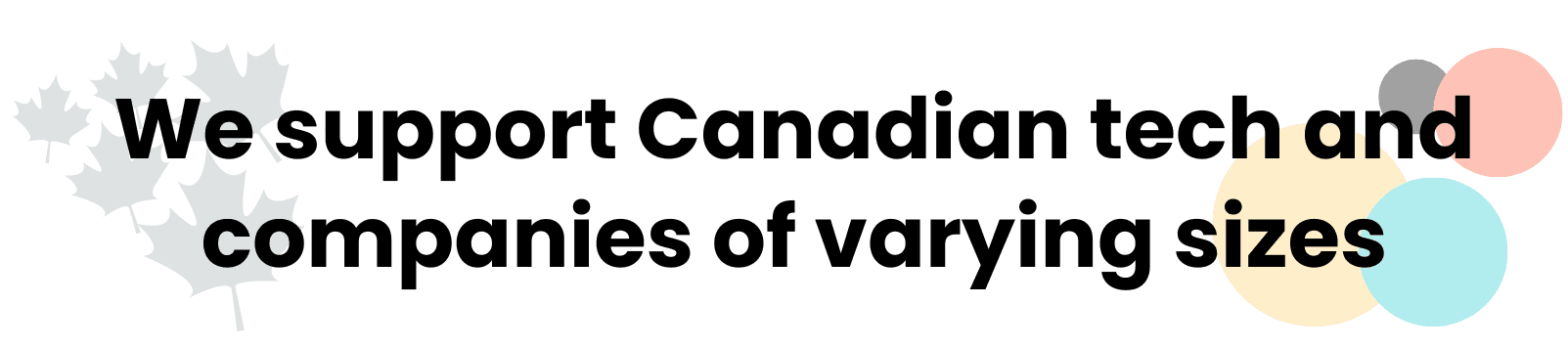 We support Canadian tech and companies of varying sizes
